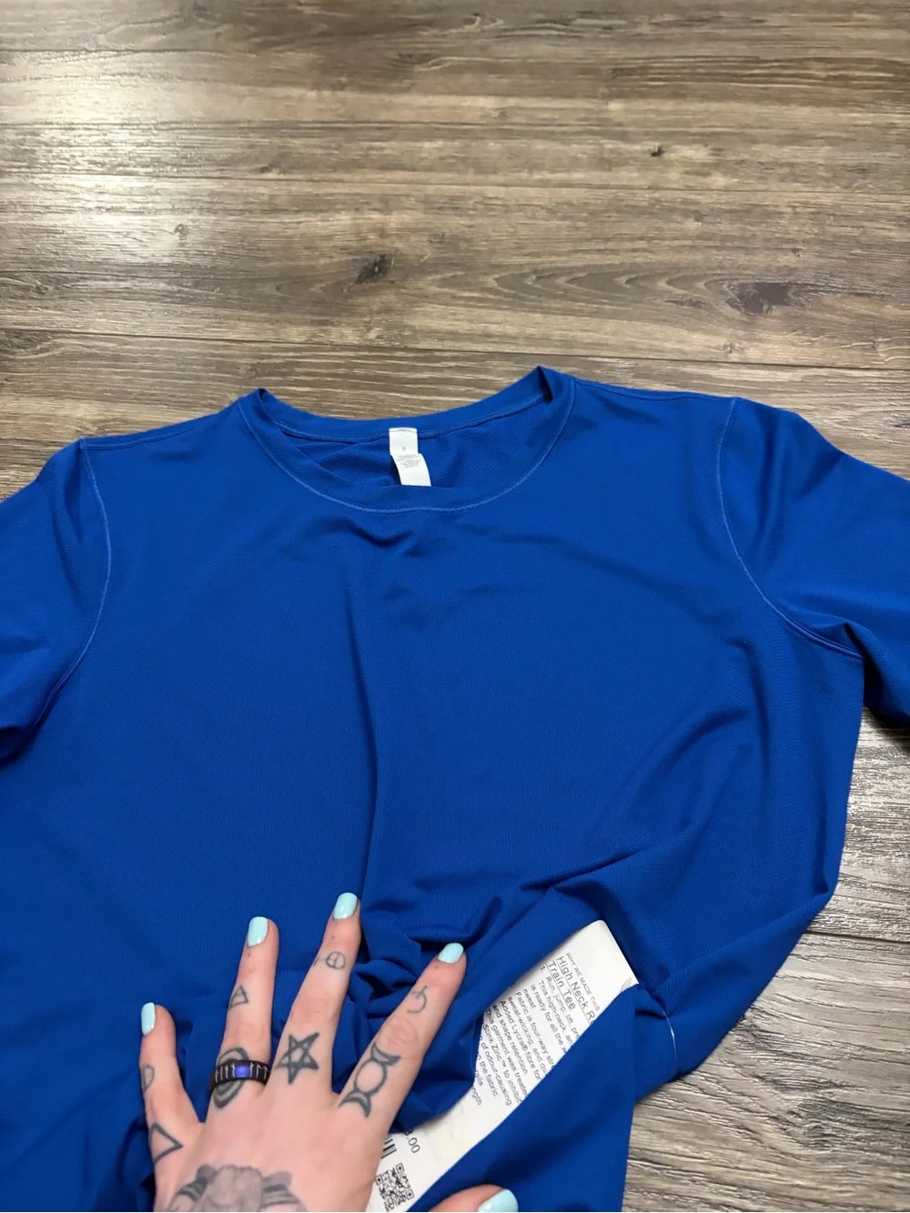 NWT Lululemon High Neck Running and Training T-Shirt (Symphony Blue) Size 6
